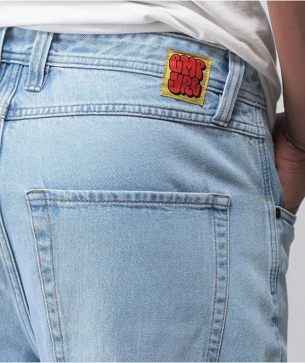 Empyre Loose Fit Light Wash Denim Skate Jeans Product Image