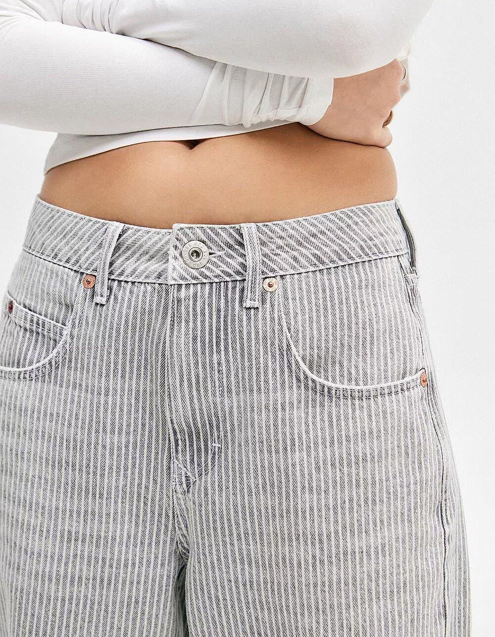 BDG Urban Outfitters Jaya Ticking Stripe Womens Low Rise Wide Leg Jeans Product Image
