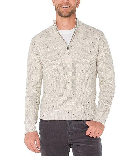 Liverpool Los Angeles Quarter Zip Long Sleeve Wool Blend Sweater Product Image