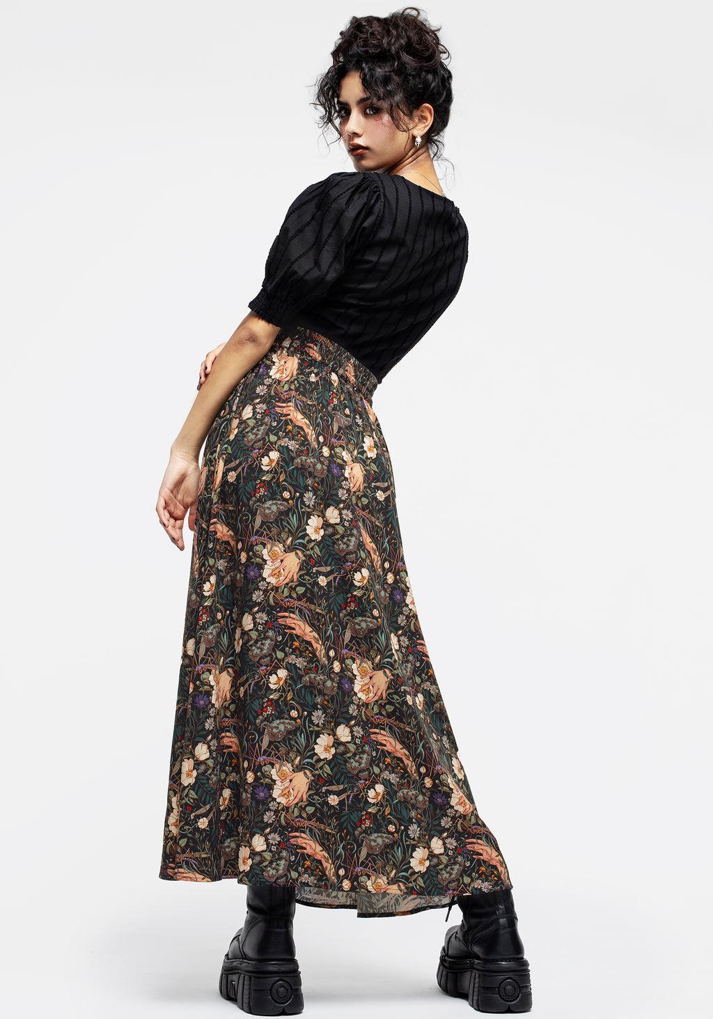 Ophelia Viscose Tie Waist Midaxi Skirt Product Image