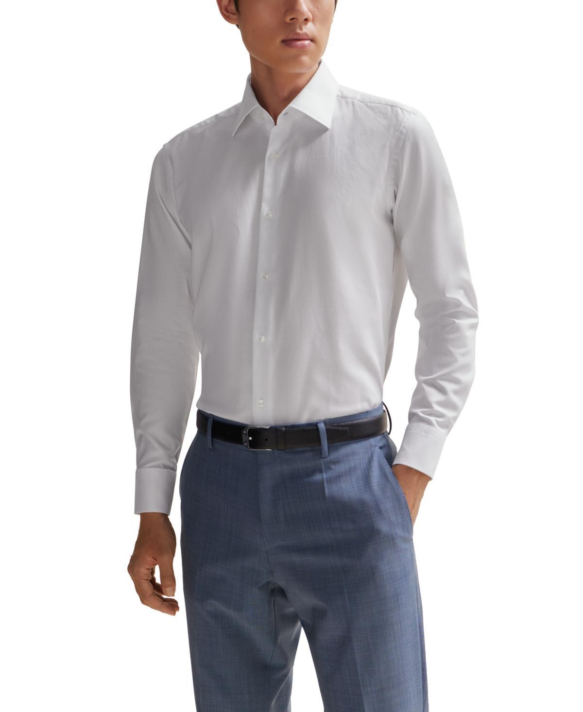 HUGO BOSS Boss By  Men's Oxford Stretch Cotton Regular-fit Dress Shirt In Dark Red Product Image