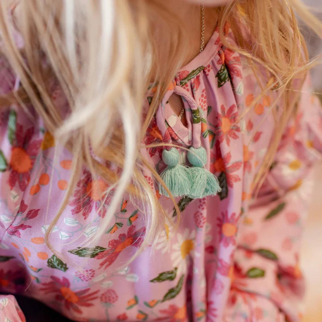 Souris Mini - Lilac Wide Fit Long Puff Sleeve Shirt Girls Product Image