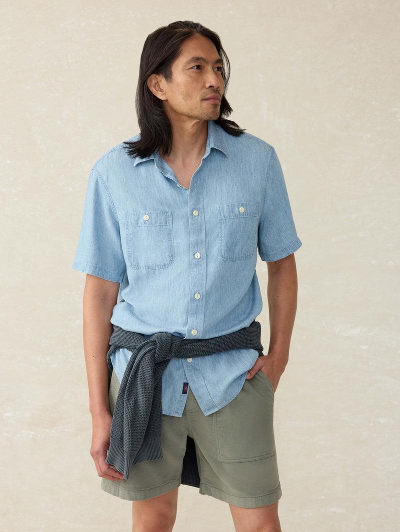 Short-Sleeve Tried and True Chambray Shirt - Vintage Indigo Product Image