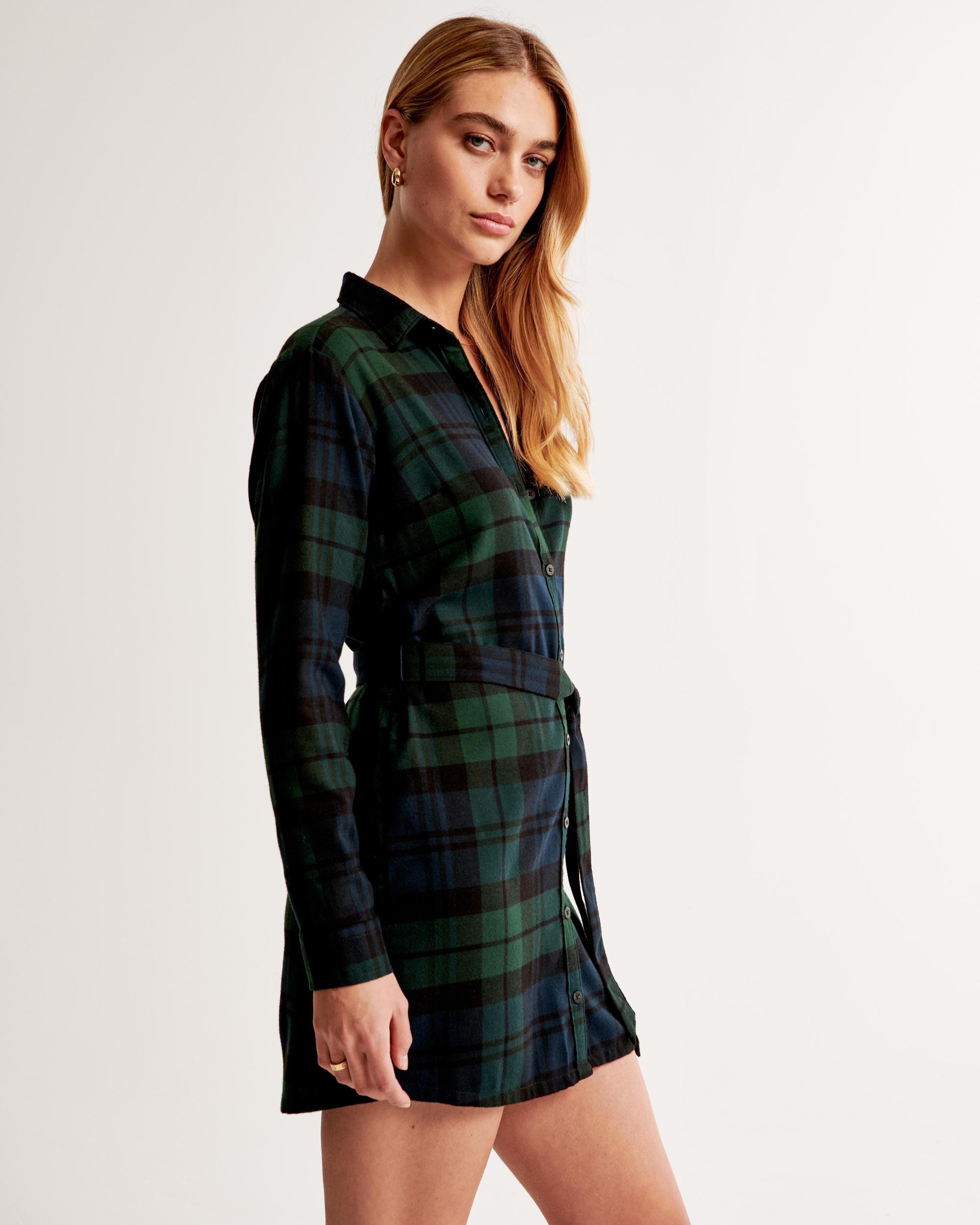 Flannel Shirt Dress Product Image