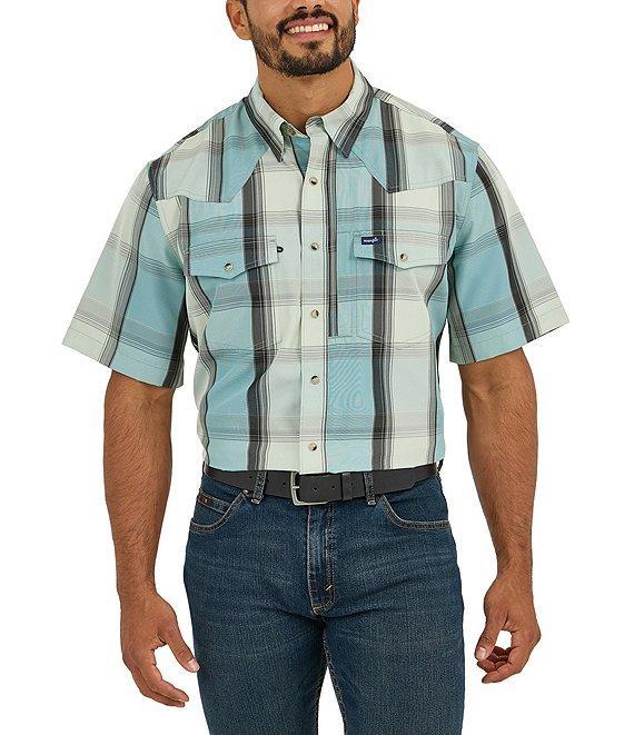 Wrangler® Short Sleeve Performance Plaid Western Shirt Product Image