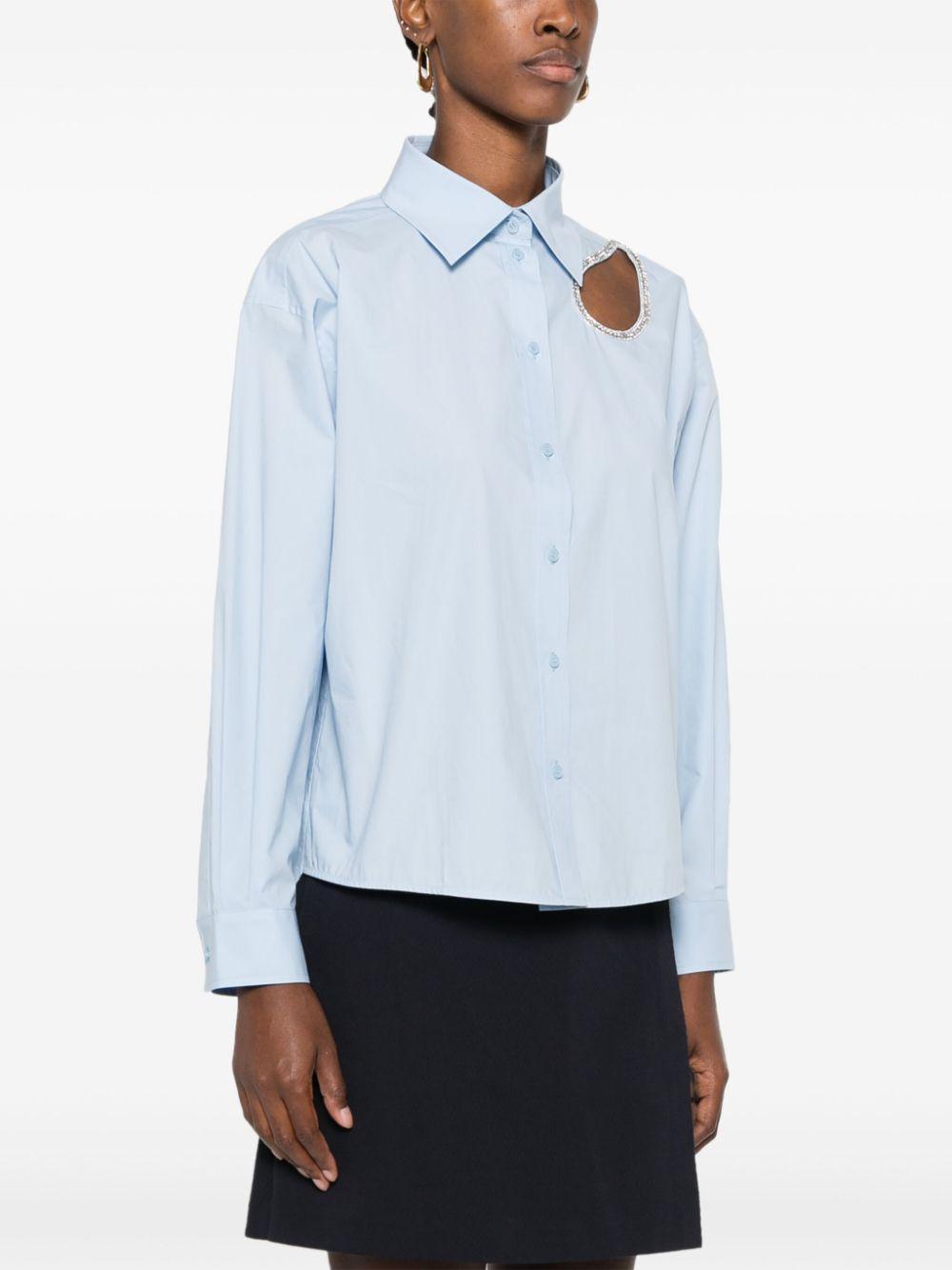 rhinestone-trim cotton shirt  Product Image
