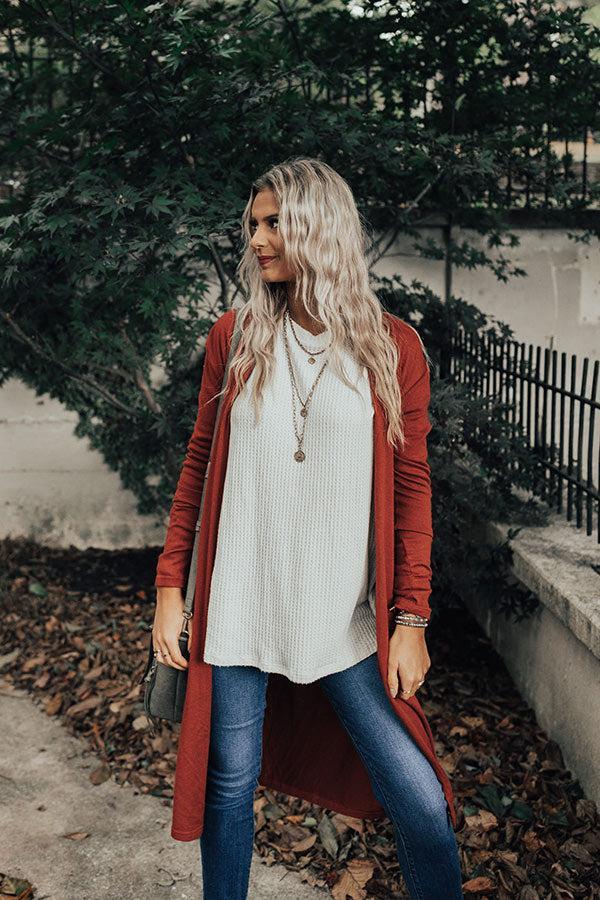 Cafe On Broadway Cardigan In Rust Product Image