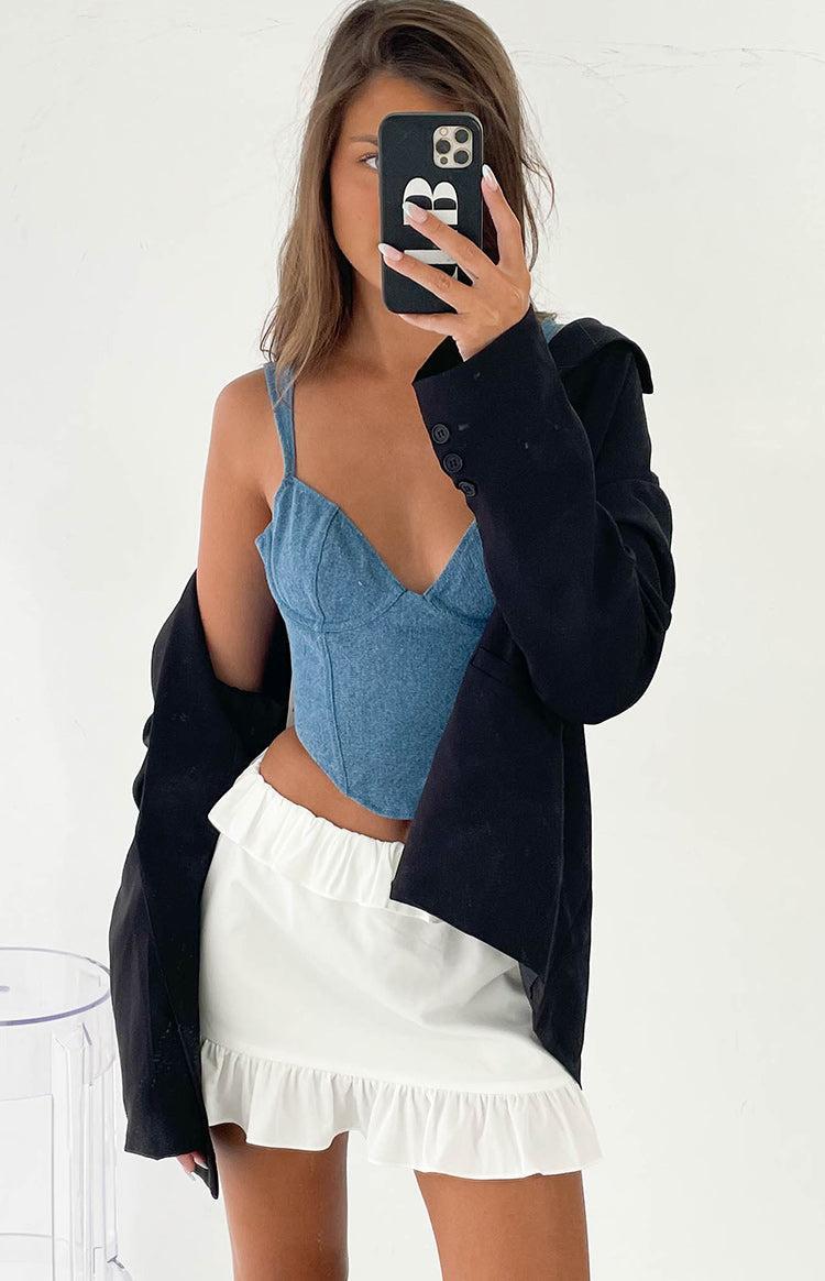 Kelsey White Mini Skirt Product Image