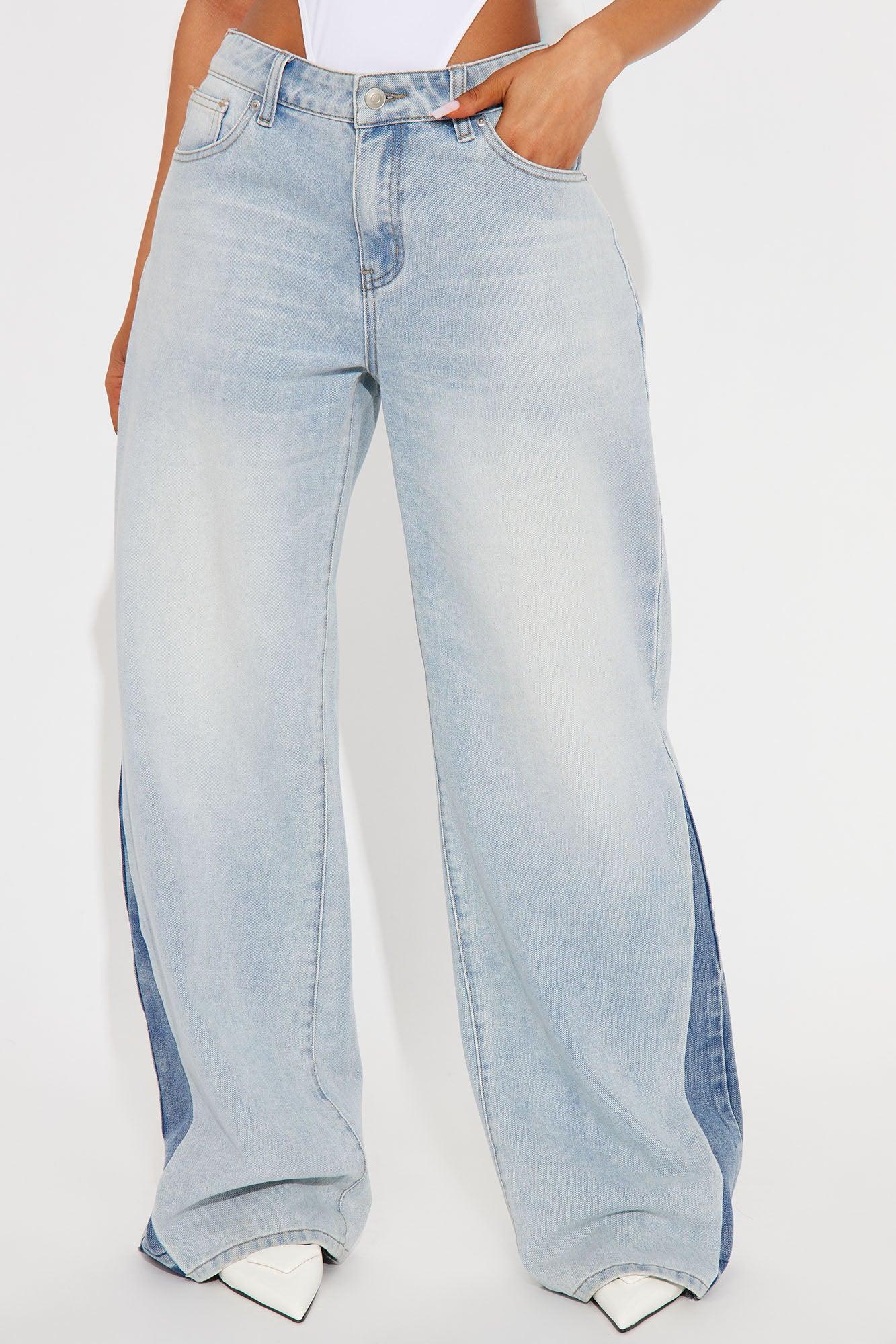 Montmarte Two Tone High Rise Wide Leg Jean - Vintage Wash Product Image