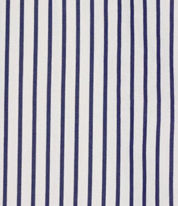 Lauren Ralph Lauren Plus Size Long Roll-Tab Sleeve Striped Button Front Cotton Shirt Product Image