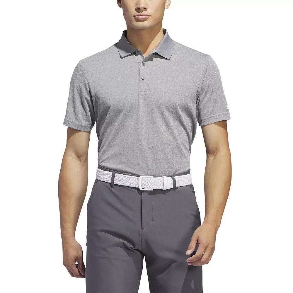 Men's adidas Adi Performance Heather Golf Polo, Size: XL, Gray Three Product Image