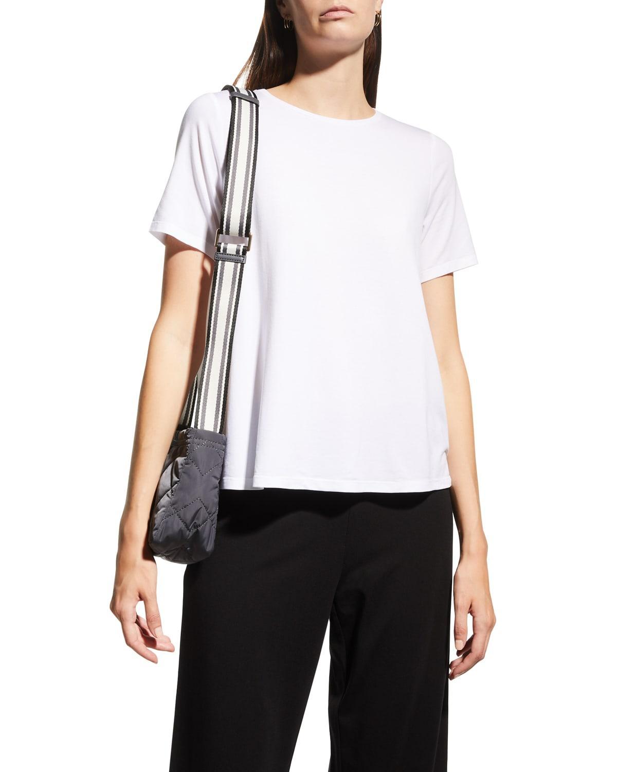 Crewneck Short-Sleeve Stretch Jersey Top Product Image