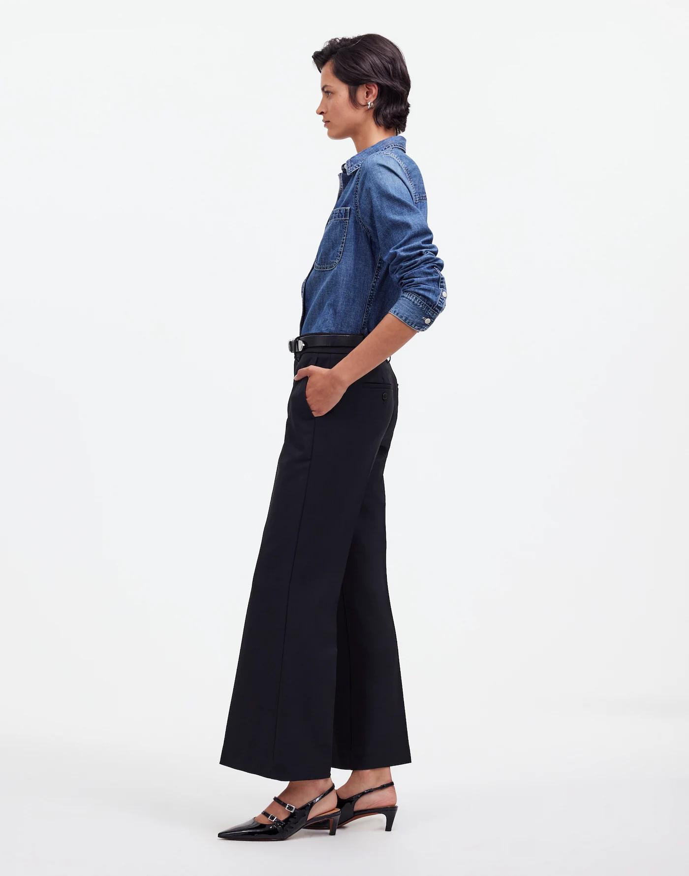 Tall Kick Out Crop Pants in Wool-Blend Twill Product Image