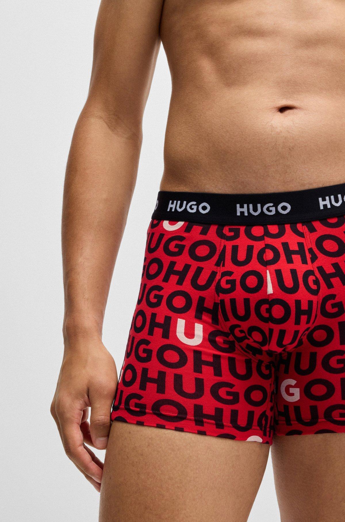 HUGO - Three-pack of stretch cotton boxer briefs - Patterned Product Image
