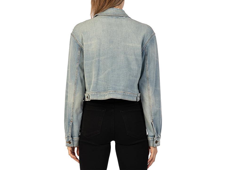 KUT from the Kloth Lara Crop Jacket w/ Drop Shoulder-Patch Front Pocket (Cultivate) Women's Vest Product Image