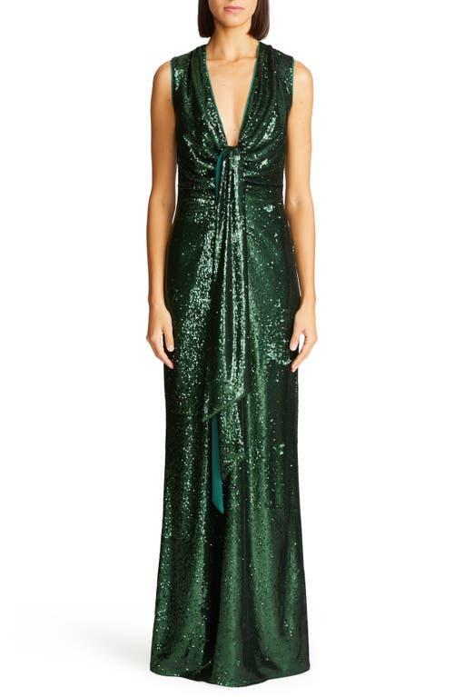 Womens Magdalena Draped Sequined Gown Product Image