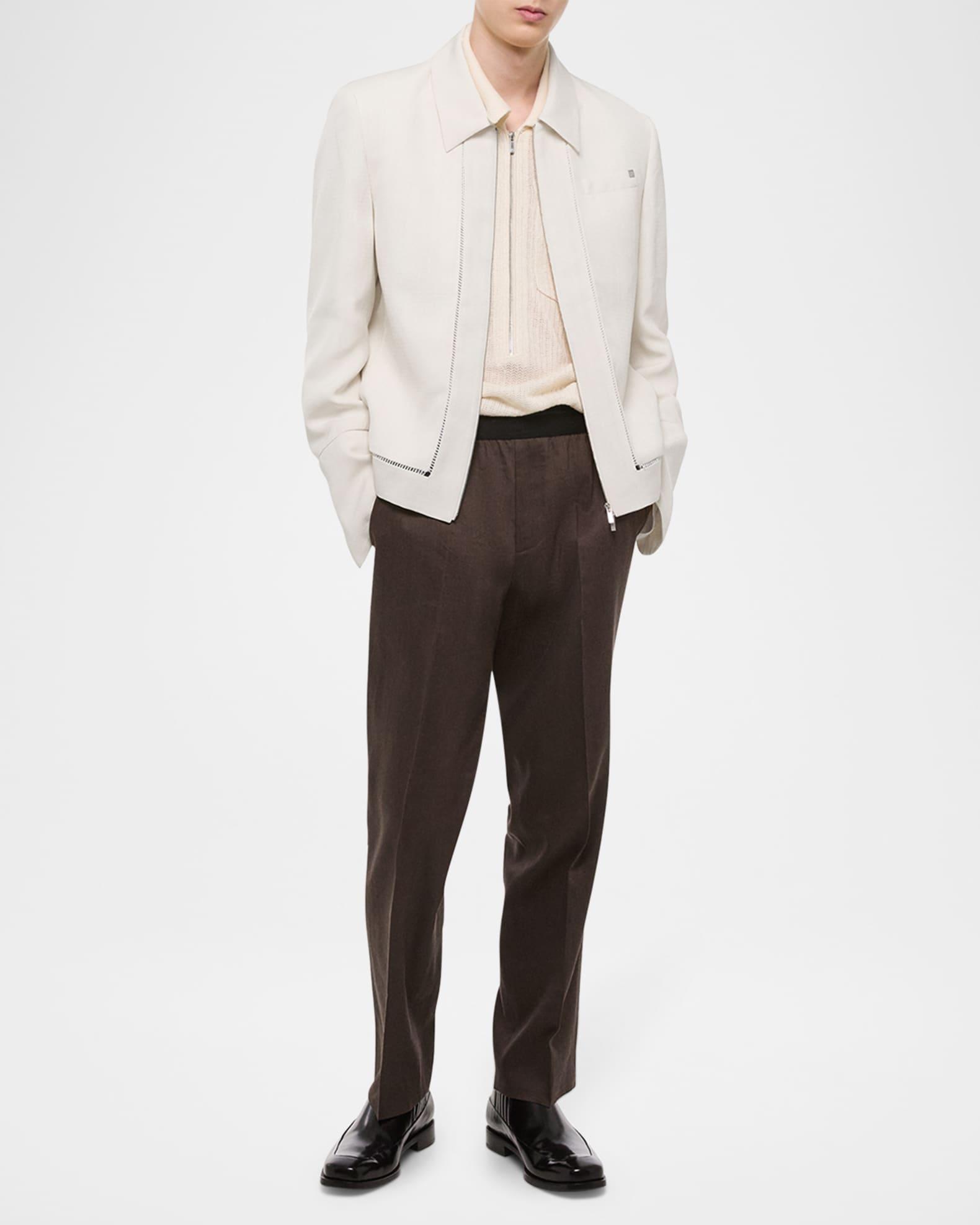 Men's Ladder-Stitch Border Zip Jacket Product Image