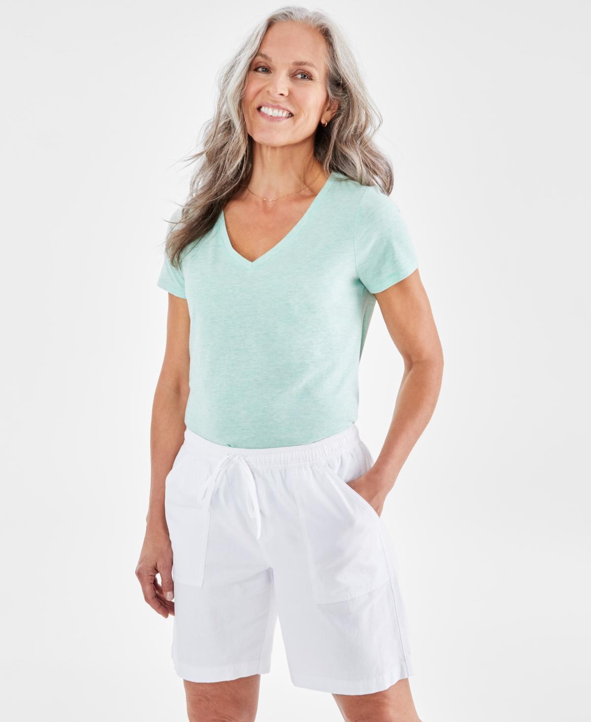Style & Co Womens Cotton Drawstring Pull-On Shorts, Regular & Petite, Created for Macys Product Image