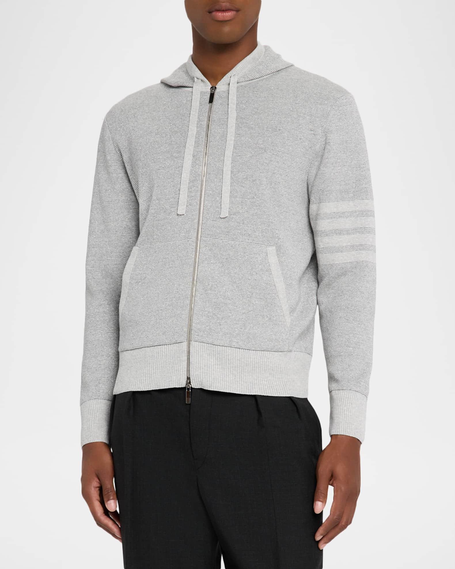 Men's Cotton 4-Bar Stripe Sleeve Full-Zip Hoodie Product Image