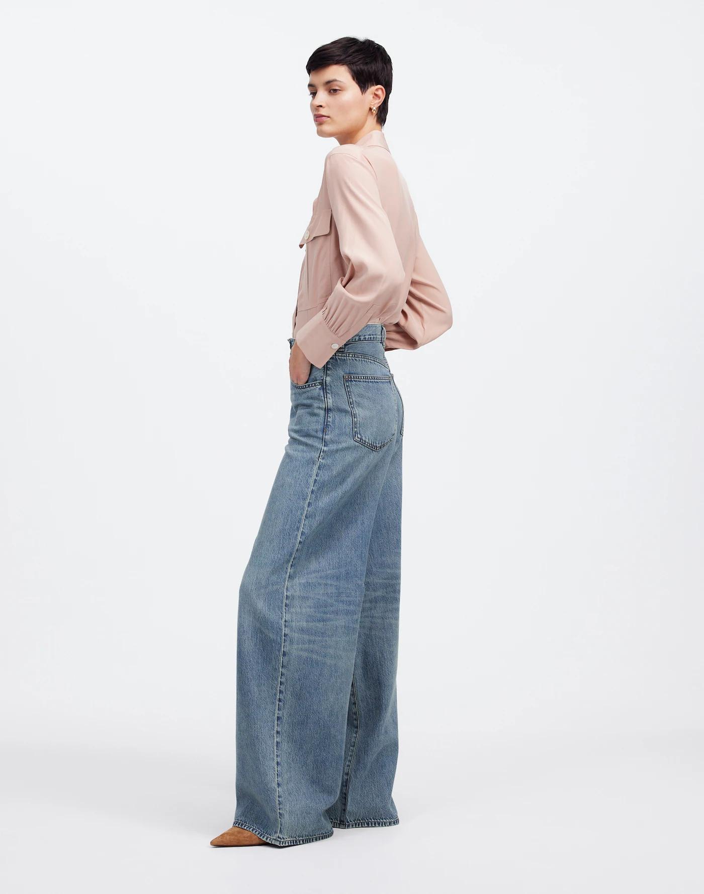 Petite Superwide-Leg Jeans: Airy Denim Edition Product Image