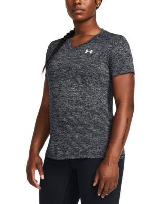 Women's Under Armour Tech™ V-Neck Short Sleeve Tee, Size: XXL, Halo Gray Product Image