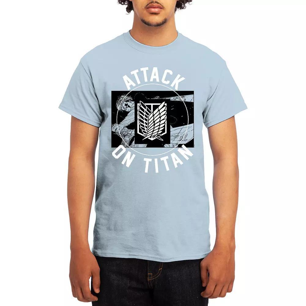 Men's Attack on Titan Circle Emblem Sword Tee, Size: Small, Light Blue Product Image