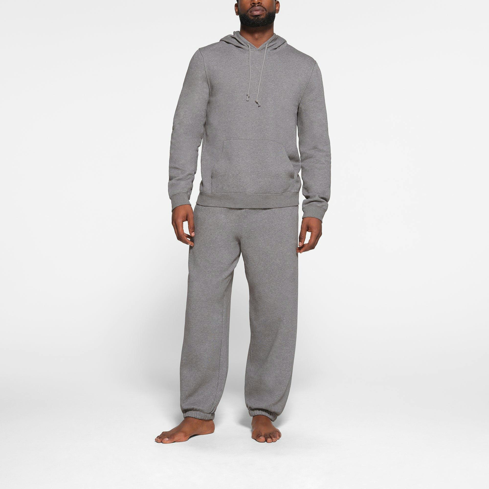 FLEECE LOUNGE MENS CLASSIC HOODIE | DARK HEATHER GREY Product Image
