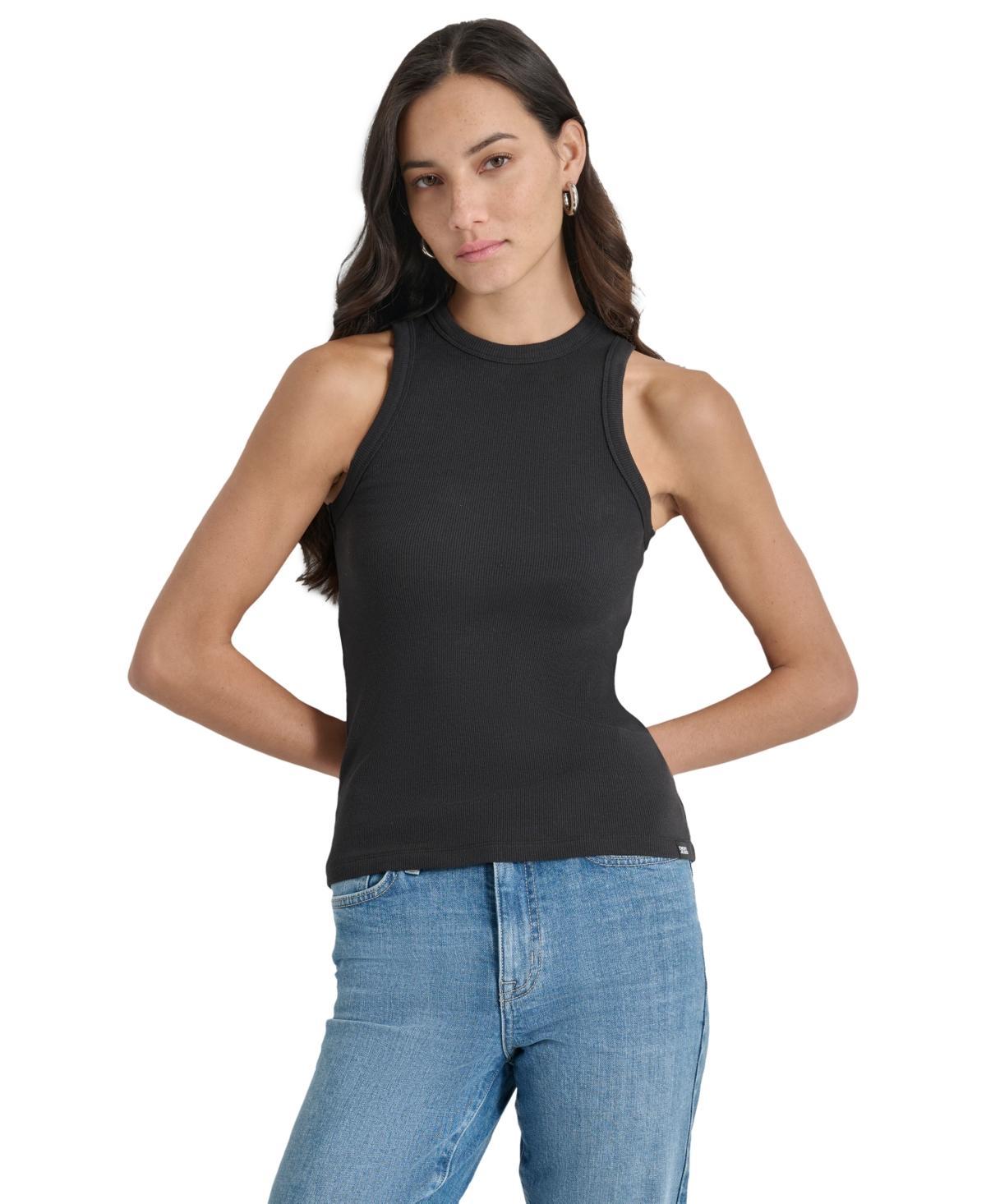 Dkny Jeans Womens Cutaway Crewneck Tank Product Image