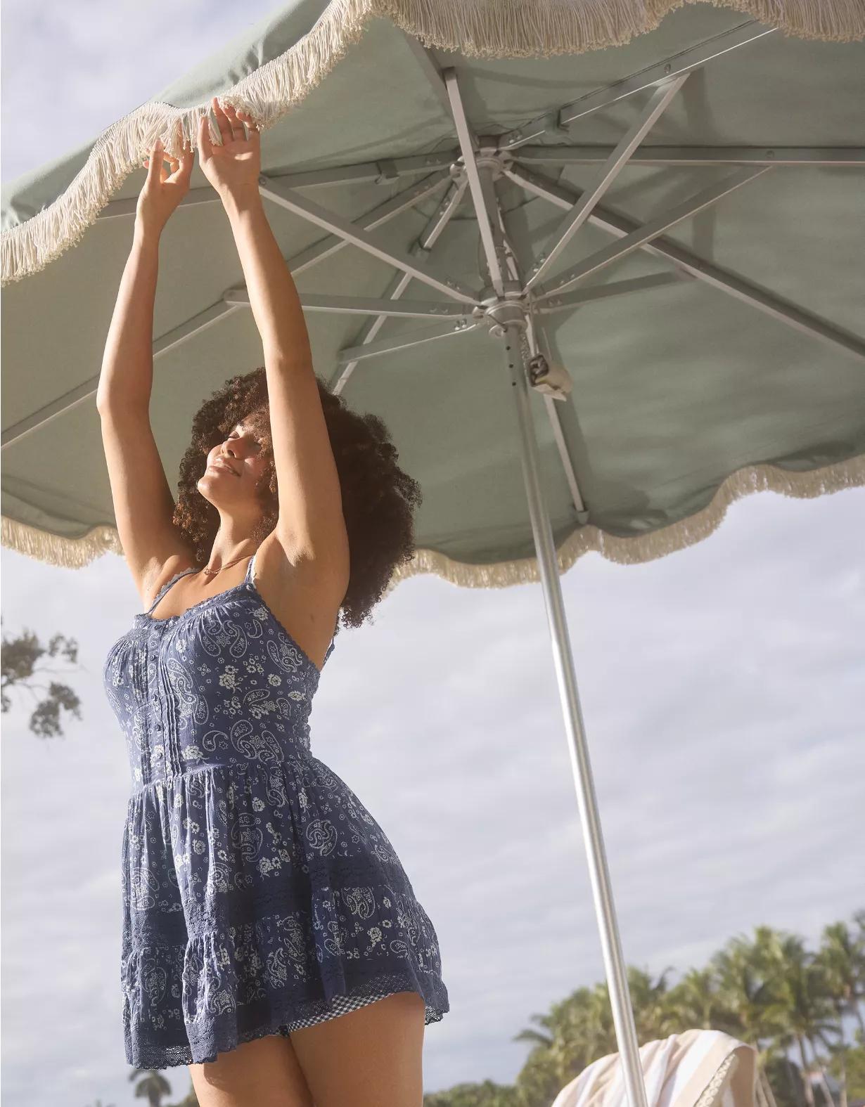 Aerie Button Up Mini Dress Product Image