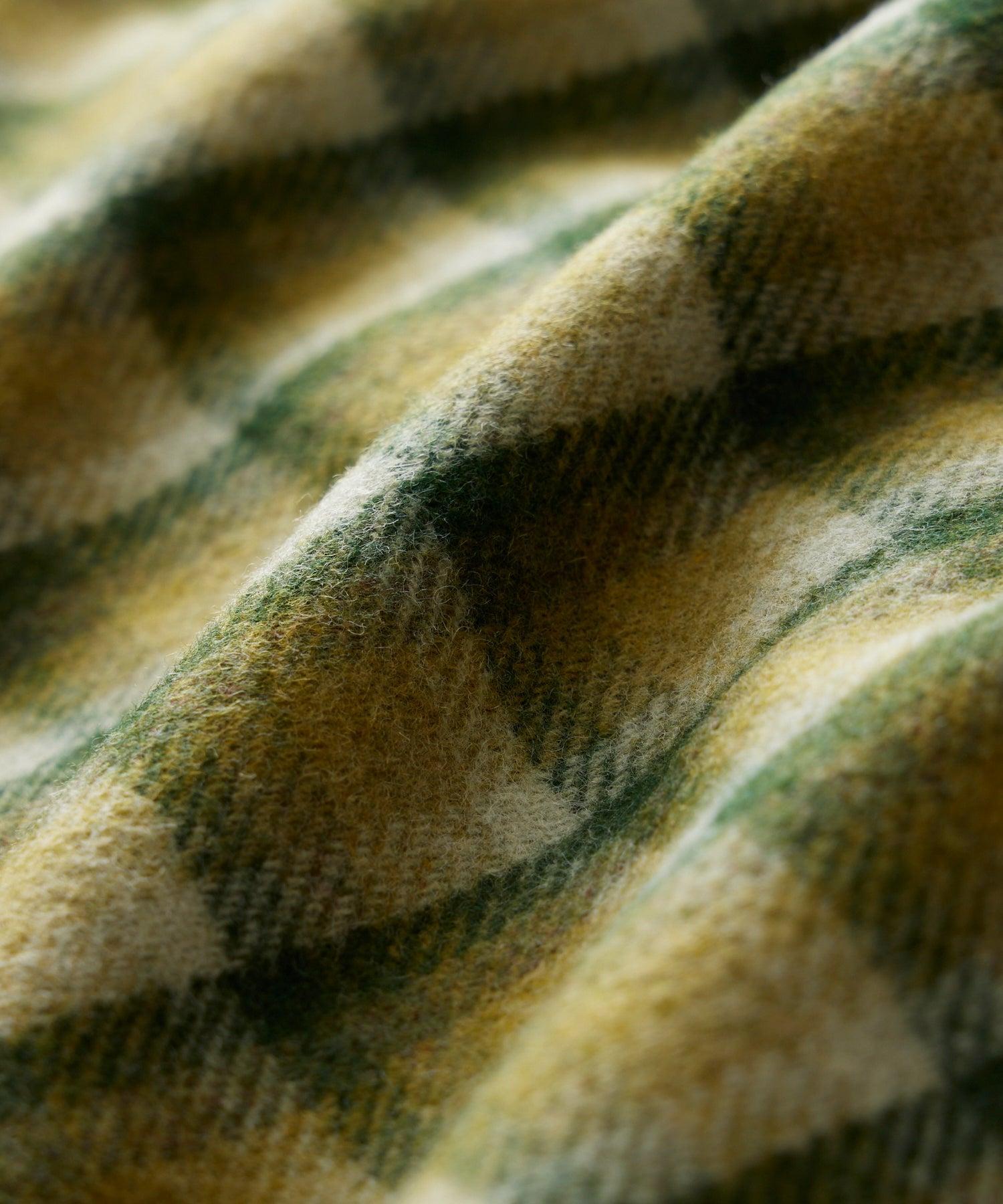 Wool Plaid Utility Shirt Jacket in Chartreuse Product Image