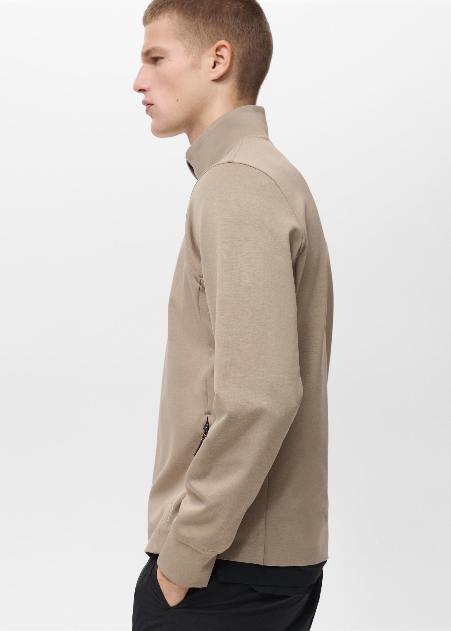 COOLMAX® zip-up sweatshirt - Men | MANGO USA Product Image