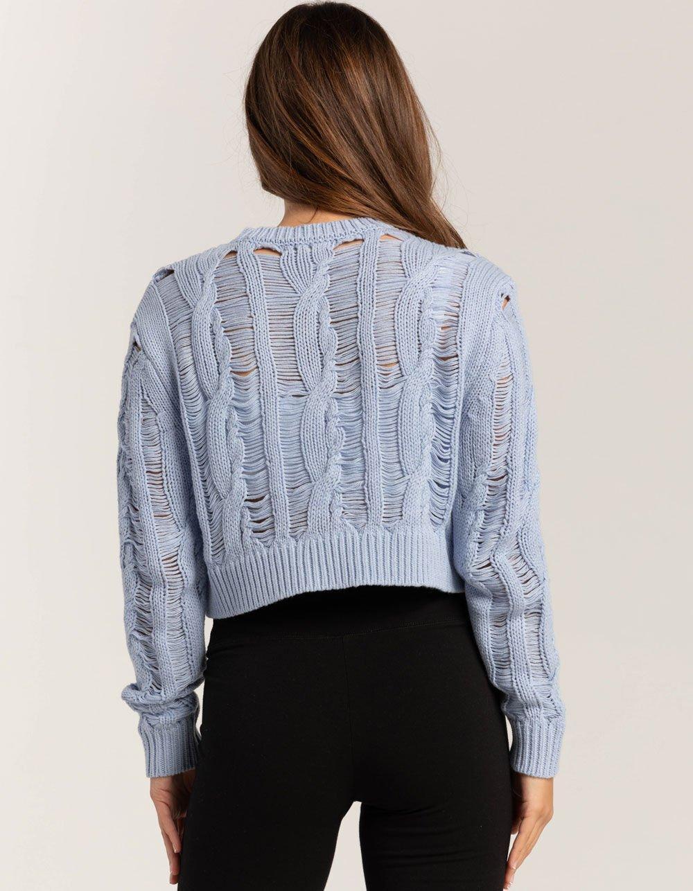 FULL TILT Drop Needle Womens Sweater - LIGHT BLUE Product Image