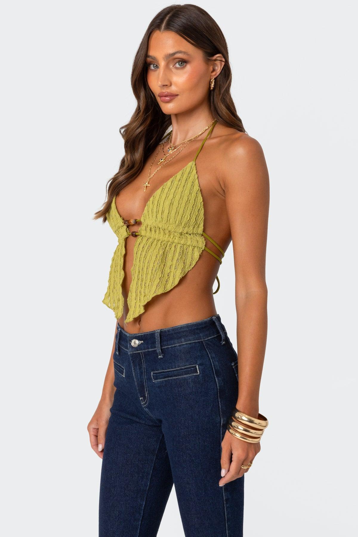 Anaya Textured Open Back Top Product Image