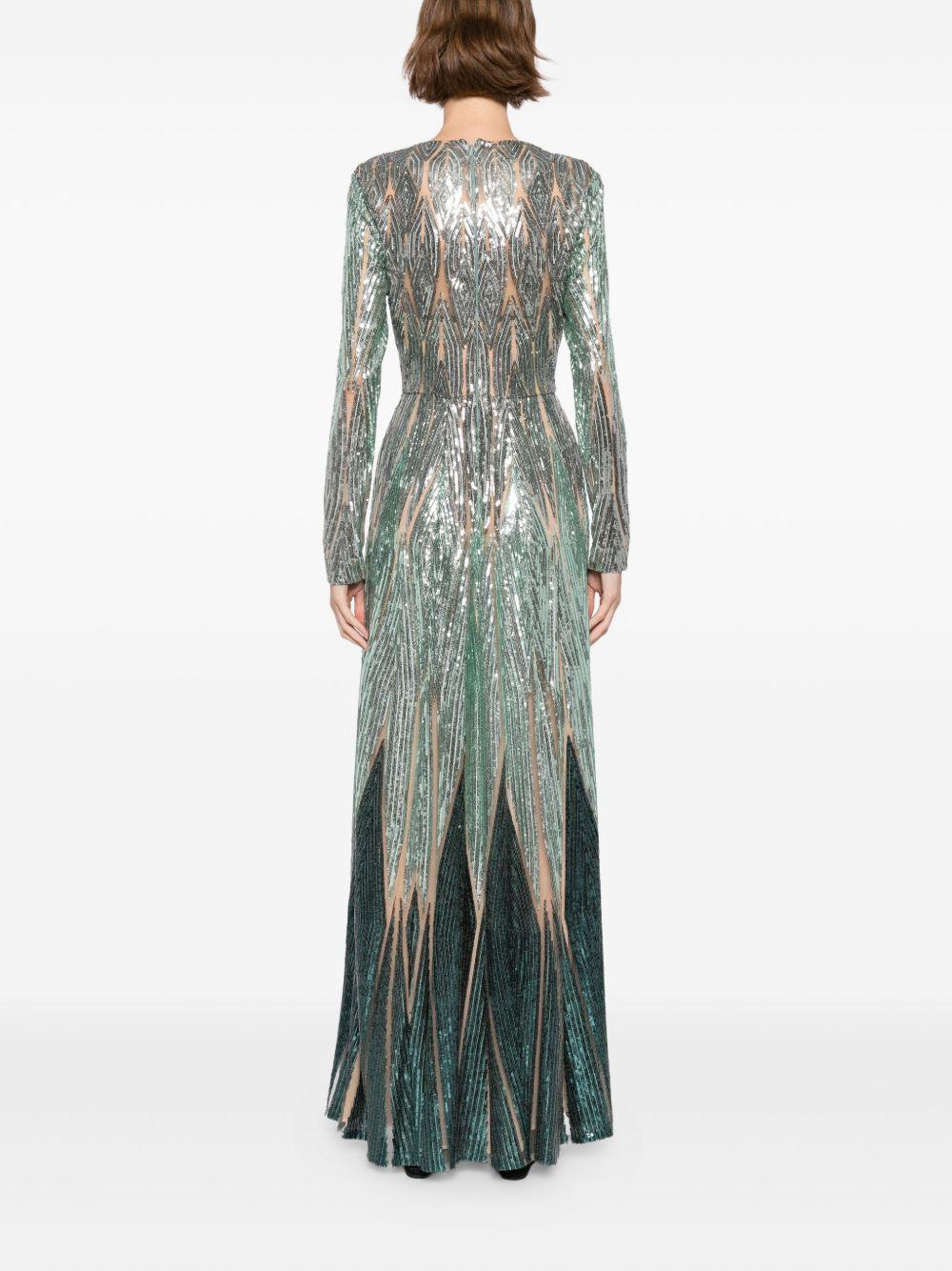 embroidered tulle long dress Product Image