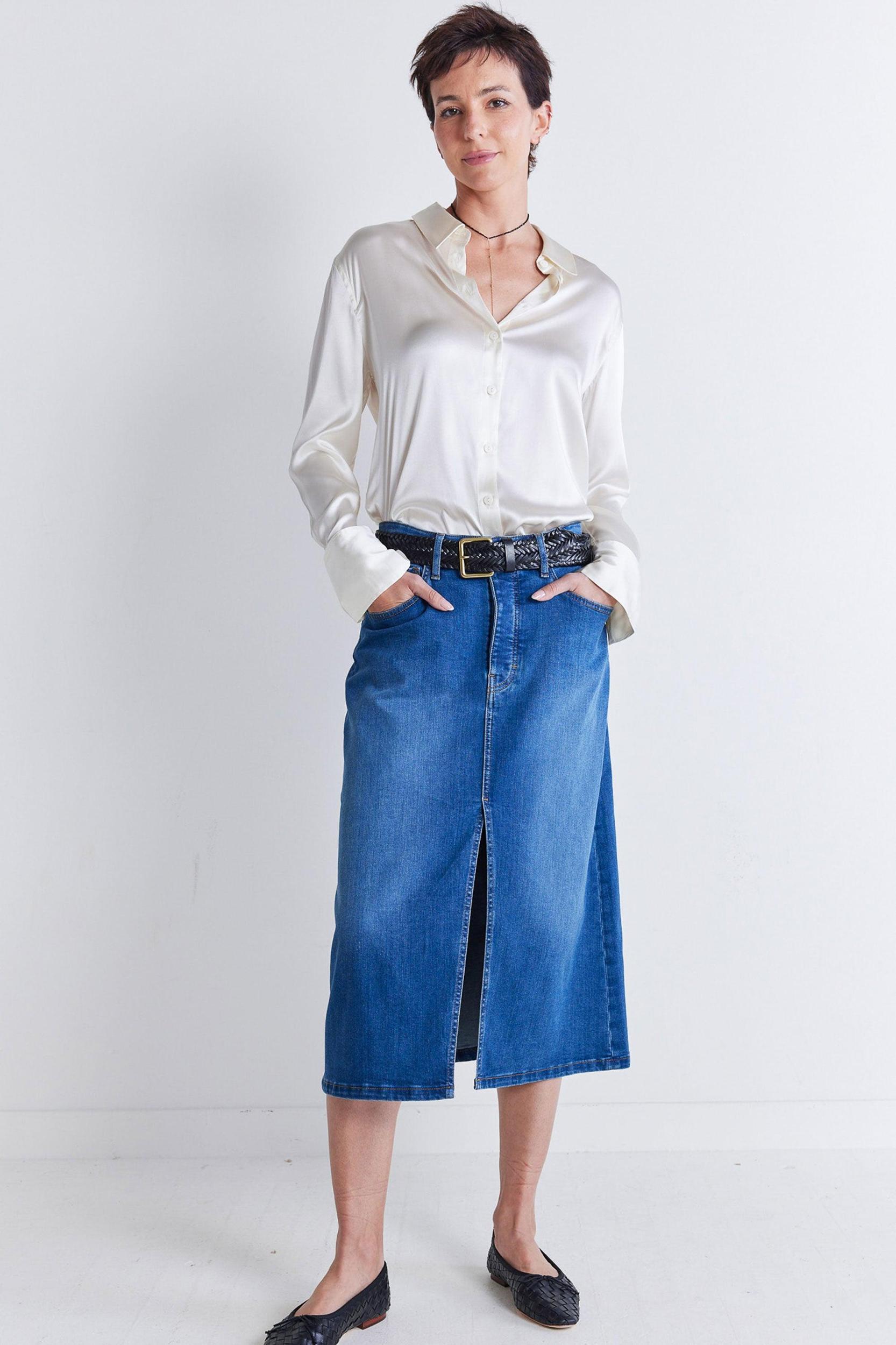 The 90's Denim Midi Skirt Product Image