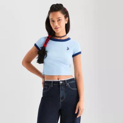 Joaquina for JCPenney Womens Crew Neck Short Sleeve Juniors T-Shirt Product Image