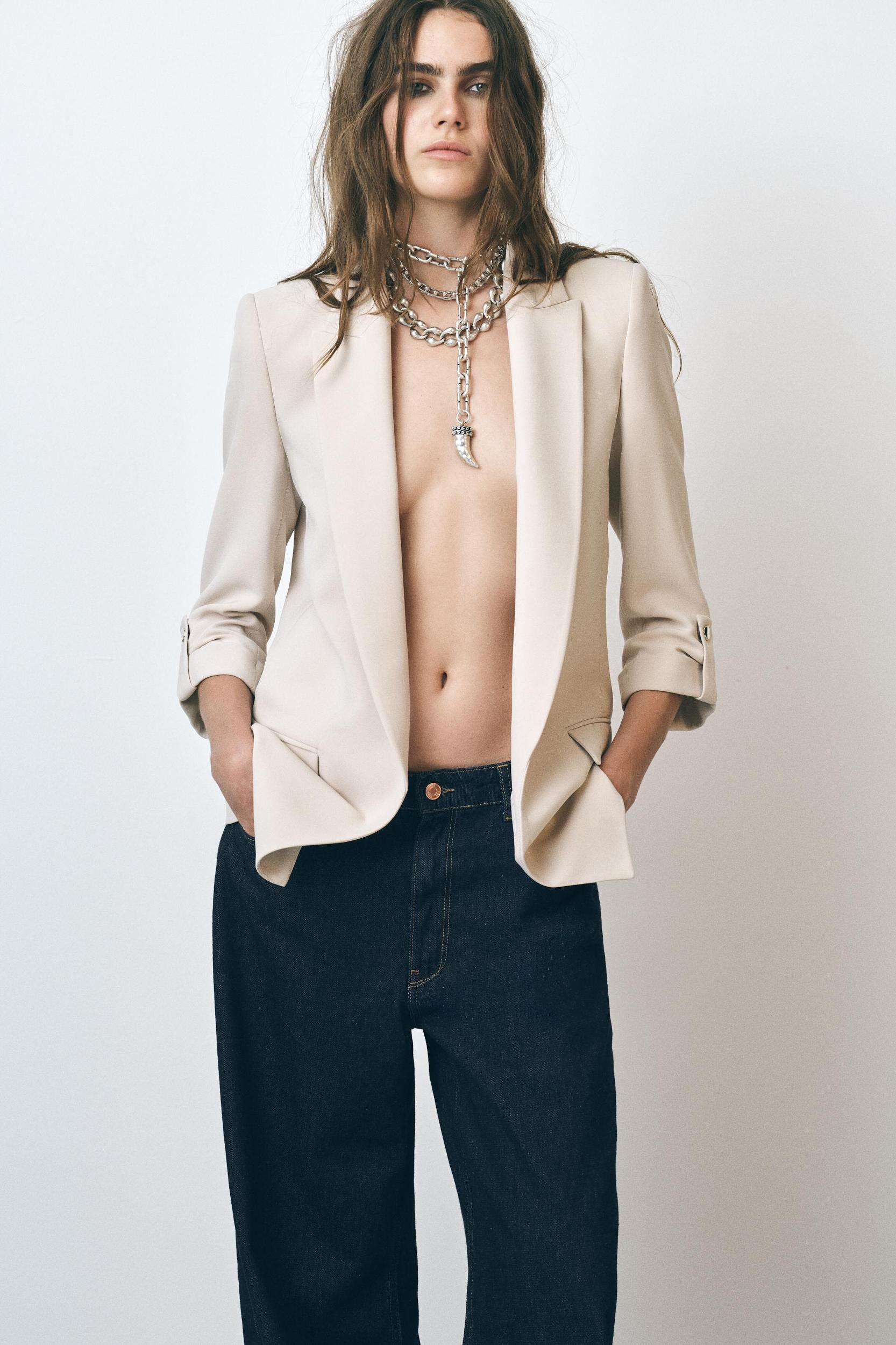 BLAZER WITH ROLLED-UP SLEEVES Product Image