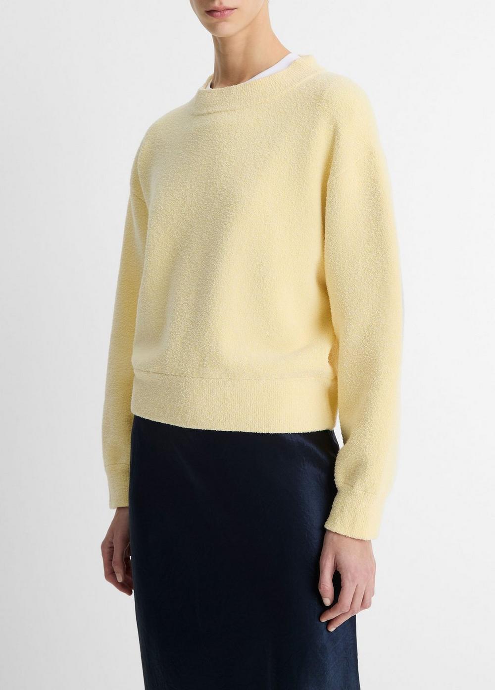 Womens Structured Cotton-Blend Boucl Sweater, Optic White, Size XS Vince Product Image
