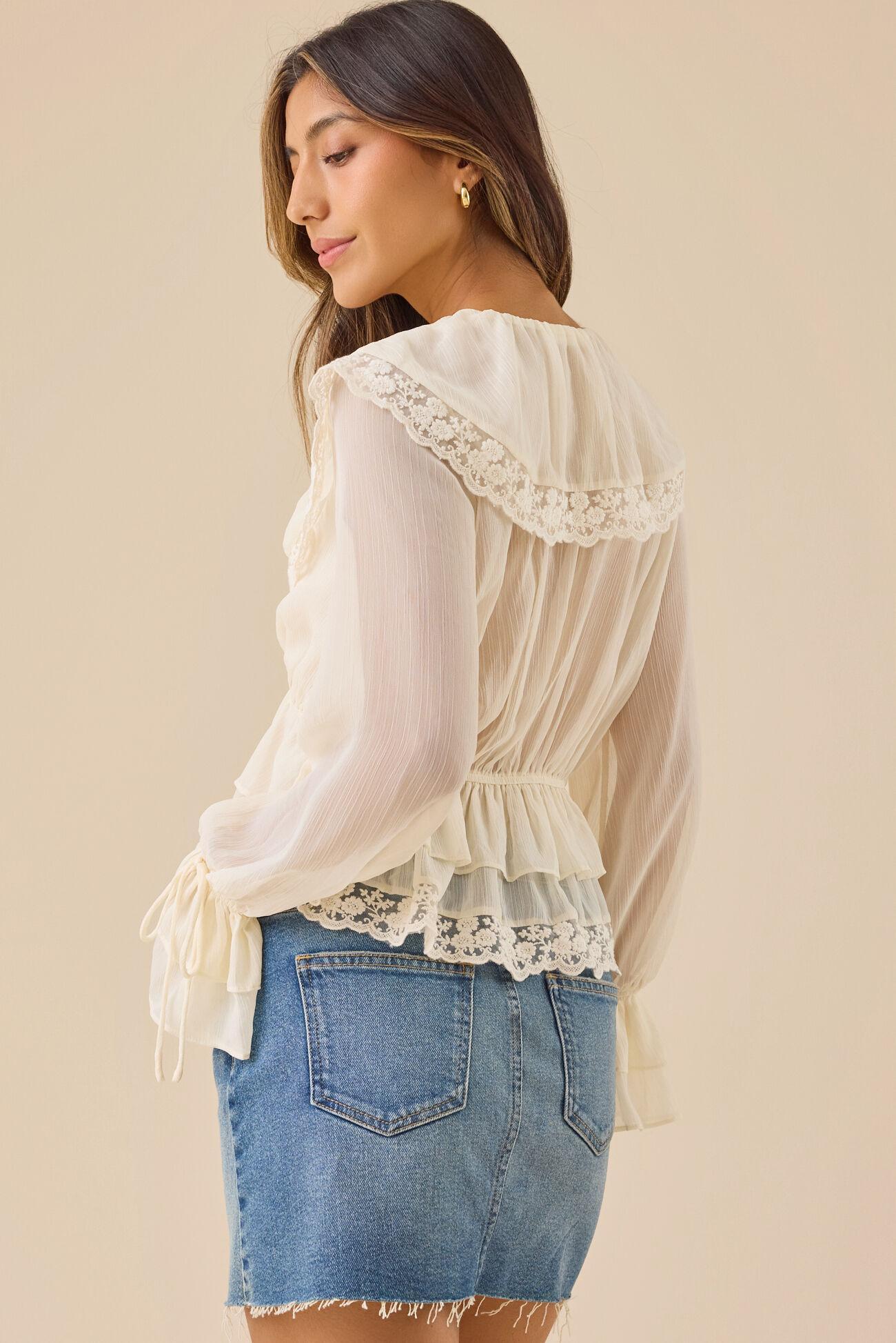Vienna Lace Ruffle Blouse Product Image