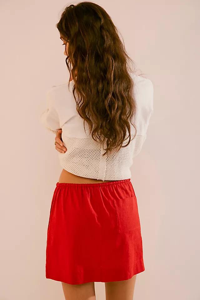 Streetside Cotton-Linen Mini Skirt Product Image