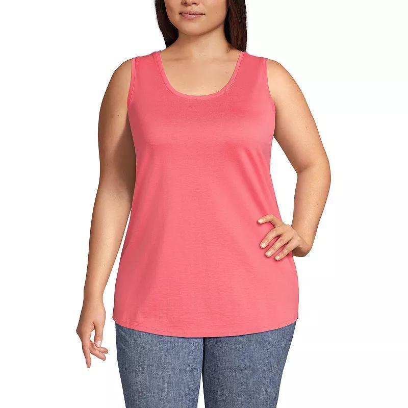 Plus Size Lands' End Scoopneck Tunic Tank Top, Women's, Size: 2XL, Limoncello Yellow Product Image