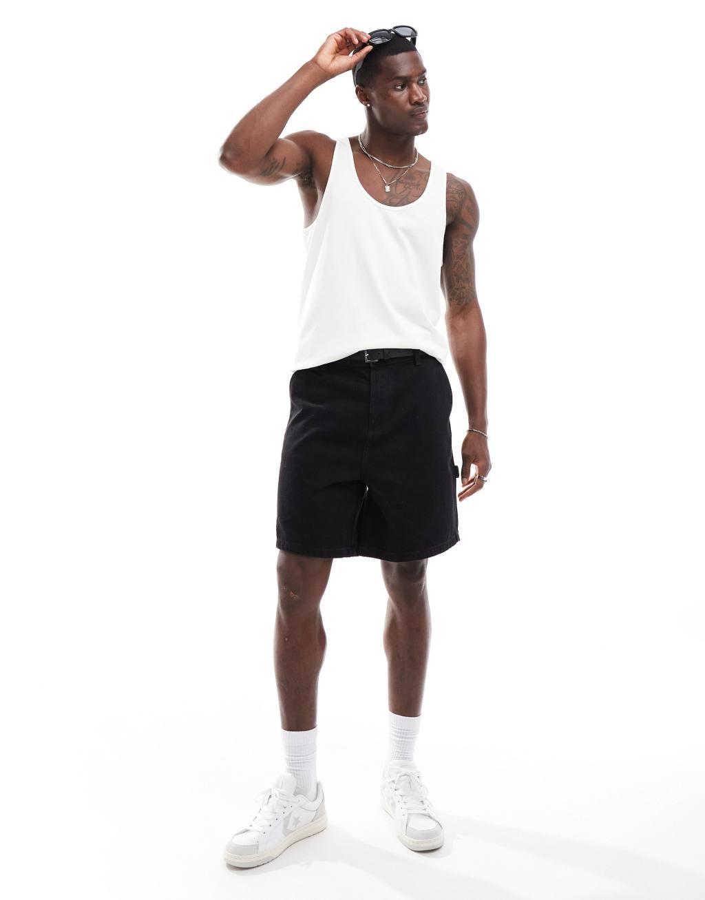 ASOS DESIGN 2 pack tank tops in cream and brown Product Image