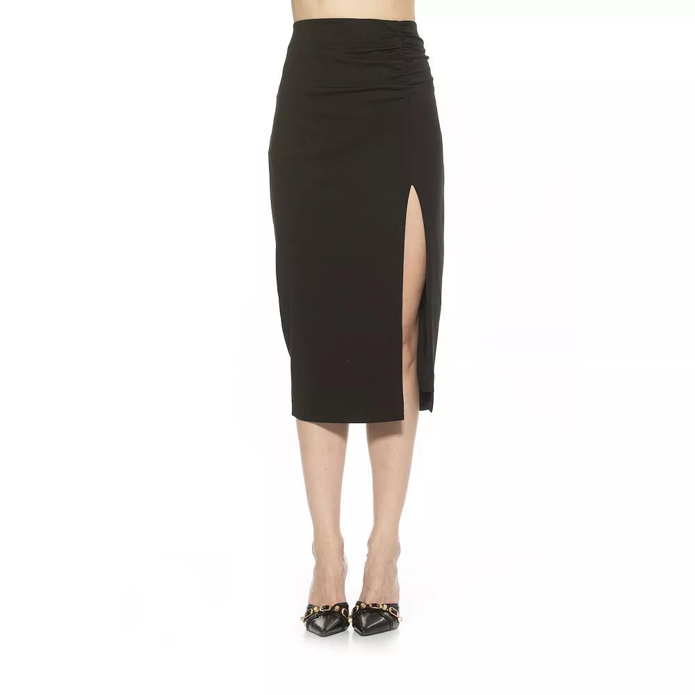 Women's ALEXIA ADMOR Zayla Ruched Pencil Skirt, Size: Small, Blue Product Image