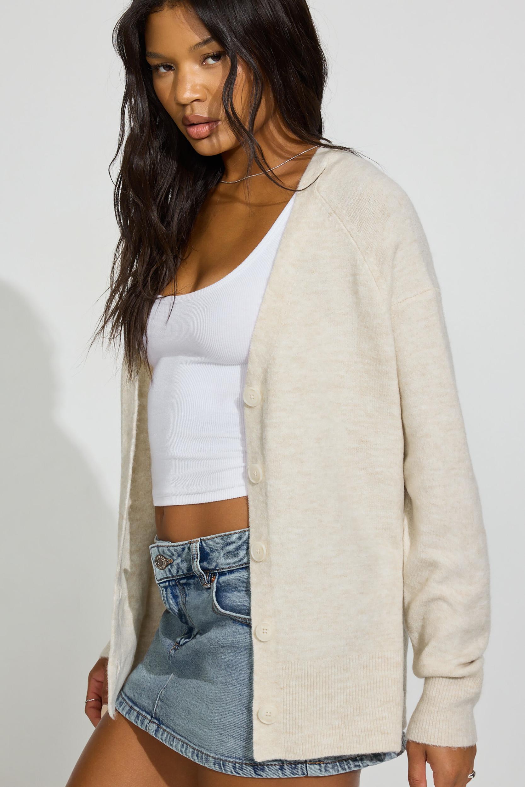 Long Sleeve Spongy Oversized Cardigan Product Image