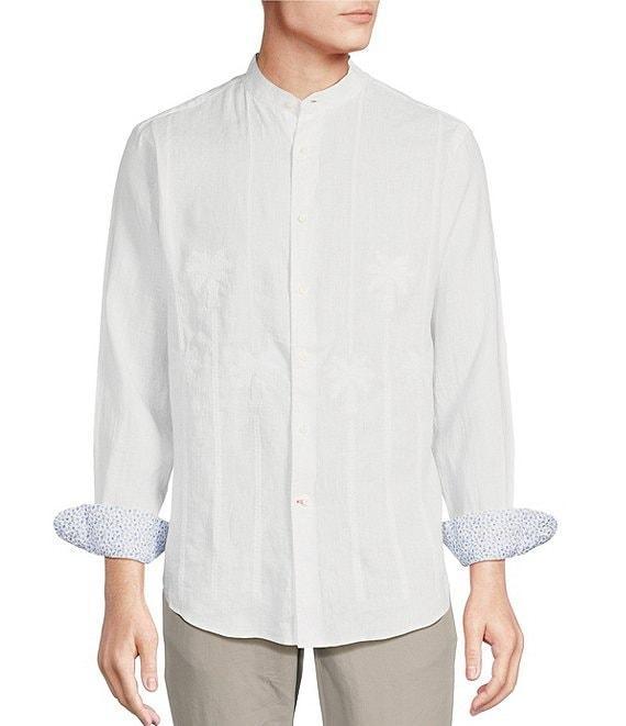Cremieux Blue Label Key West Collection Palm Tree Print Long Sleeve Woven Linen Shirt Product Image