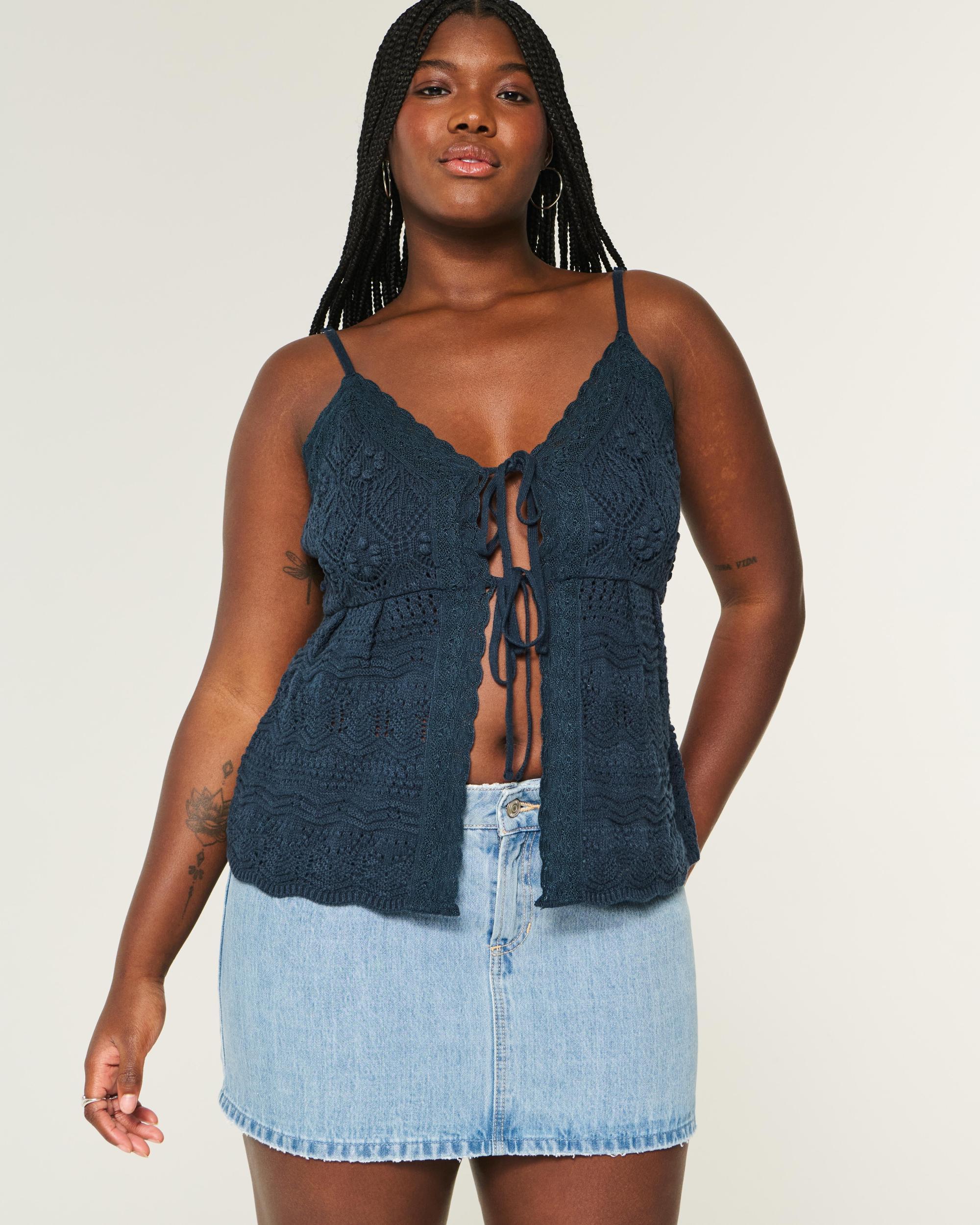 Low-Rise Light Wash Denim Mini Skort Product Image