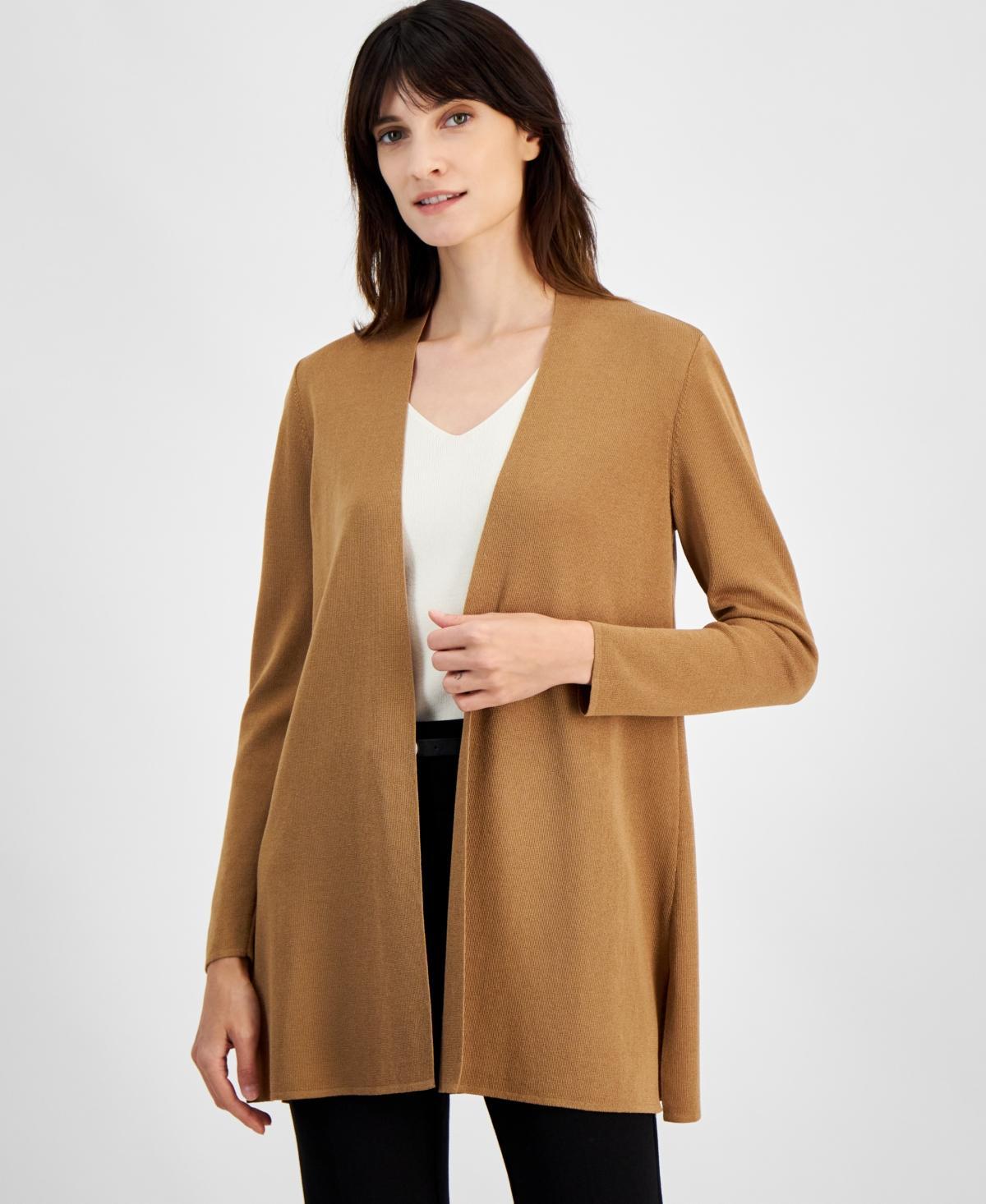 Anne Klein Womens Open-Front Long-Sleeve Cardigan Product Image