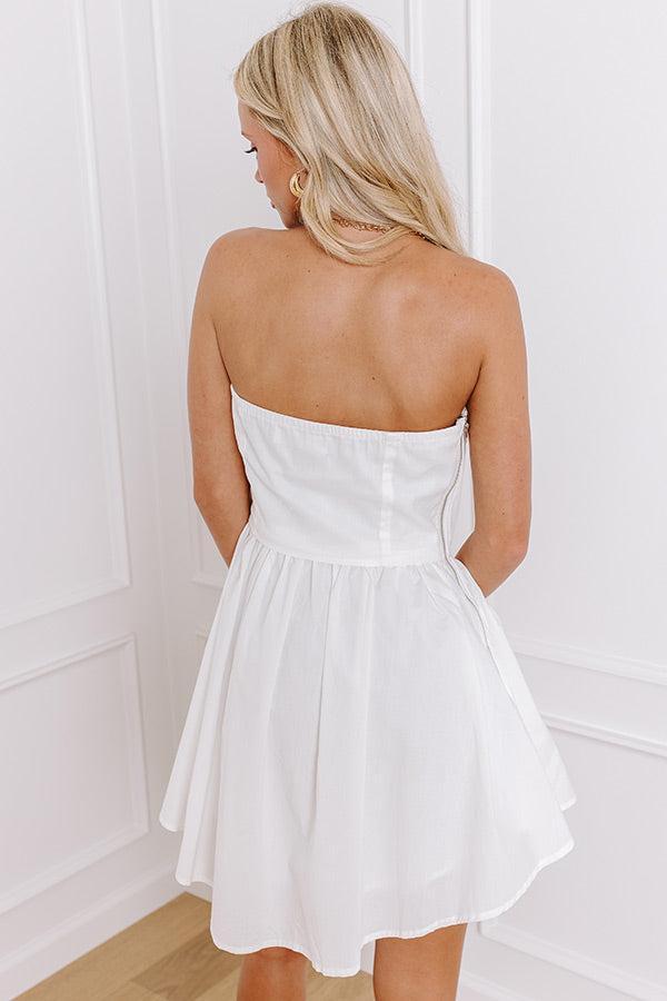 Whimsical Moment Corset Mini Dress in White Product Image