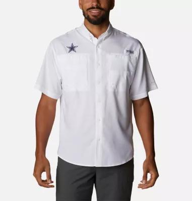 Men's Columbia White Dallas Cowboys Tamiami Omni-Shade Button-Down Shirt, Size: Medium Product Image