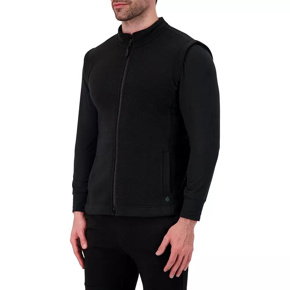 Men's Heat Holders Original Fleece Double Zipper Vest, Size: Large, Black Product Image